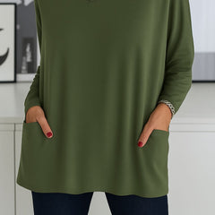 Women's Flowing Comfort Top - Everyday Elegance | Autumn - Green