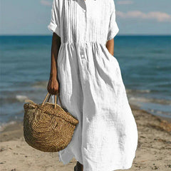 Women's Flowing Maxi Dress - Elegant Summer Style - White