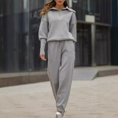 Women's Glitter Loungewear Set | Hoodie & Pants | Cozy | Autumn - Gray