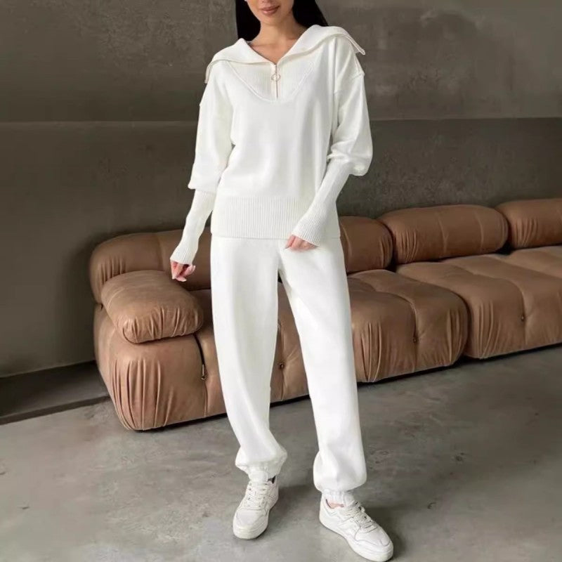 Women's Glitter Loungewear Set | Hoodie & Pants | Cozy | Autumn - White