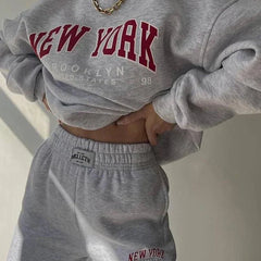 Women's Graphic Sweatshirt Set | Oversized Joggers | Autumn