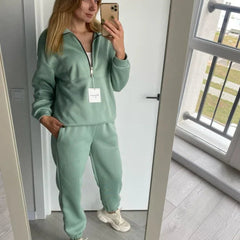 Women's Half Zip Loungewear Set | Comfort Fit | Autumn