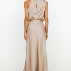 Women's Halter Neck Evening Dress - Flowing Elegance | Summer