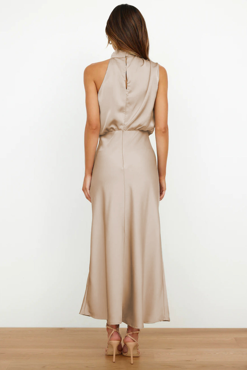 Women's Halter Neck Evening Dress - Flowing Elegance | Summer