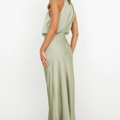 Women's Halter Neck Evening Dress - Flowing Elegance | Summer