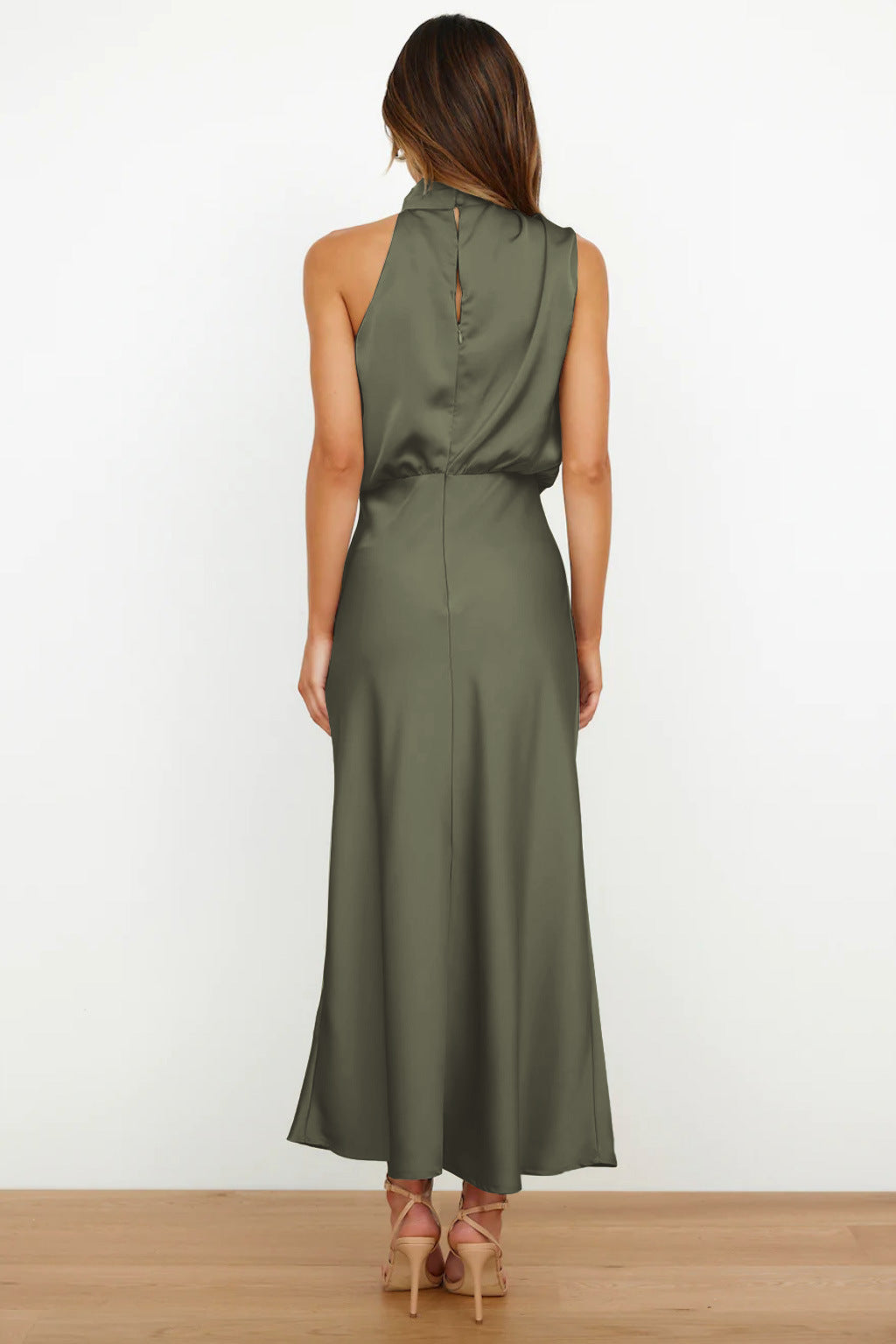 Women's Halter Neck Evening Dress - Flowing Elegance | Summer