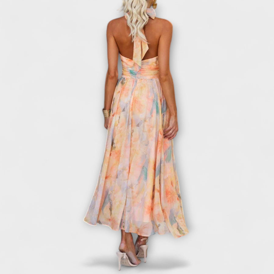 Women's Halter Neck Gradient Dress - Watercolor Elegance | Summer