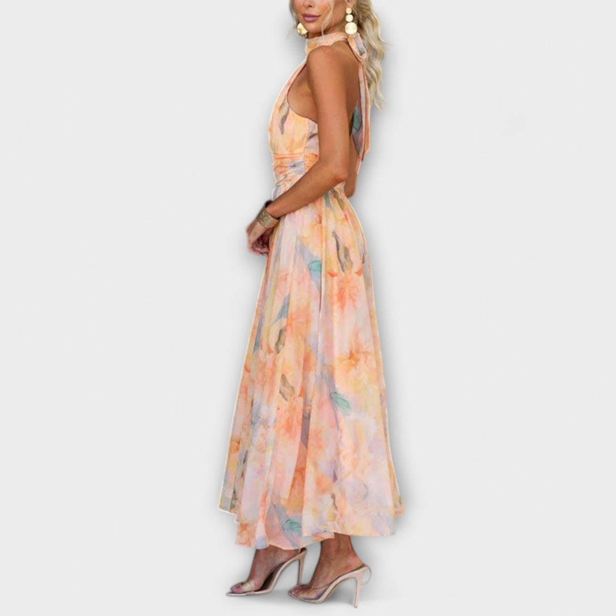 Women's Halter Neck Gradient Dress - Watercolor Elegance | Summer