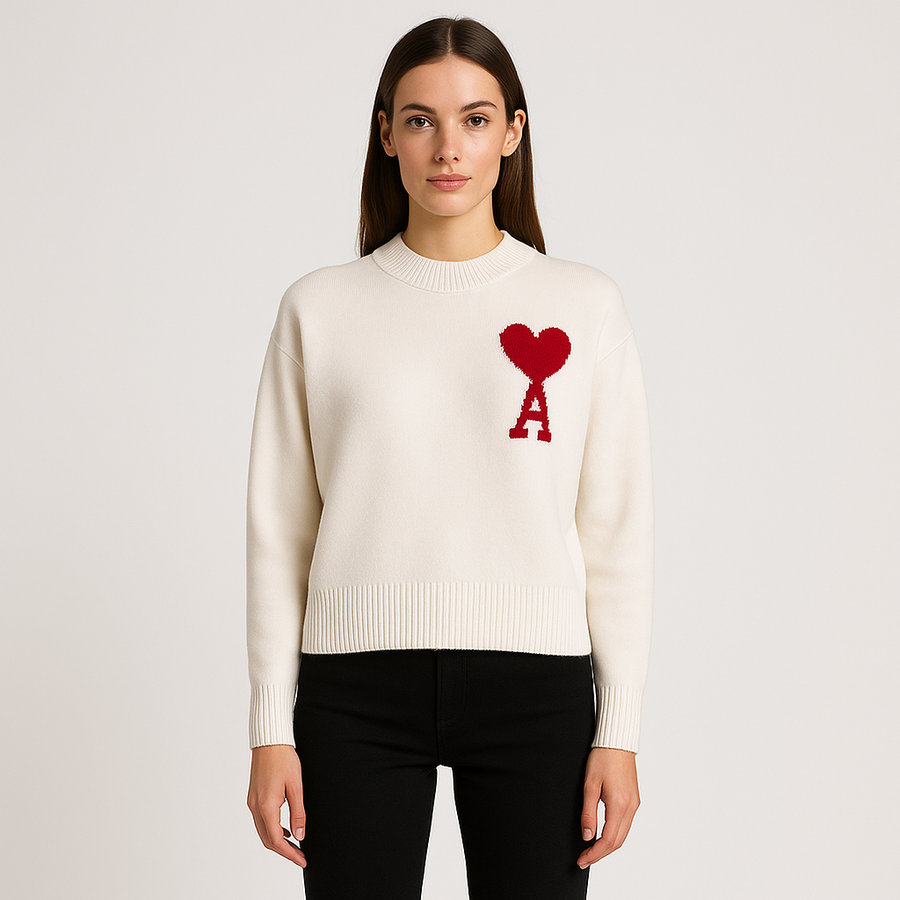 Women's Heart Ace Oversized Knit Sweater - Relaxed Fit | Fall
