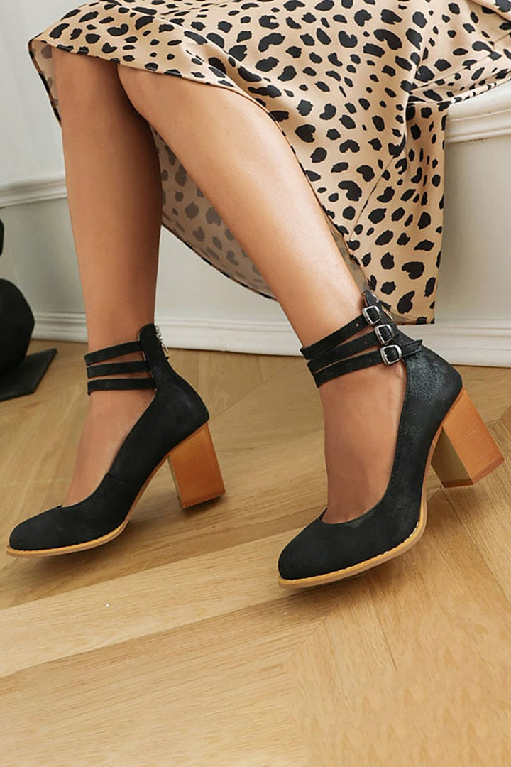 Women's Heels | Elegant Ankle Strap | Summer - Black