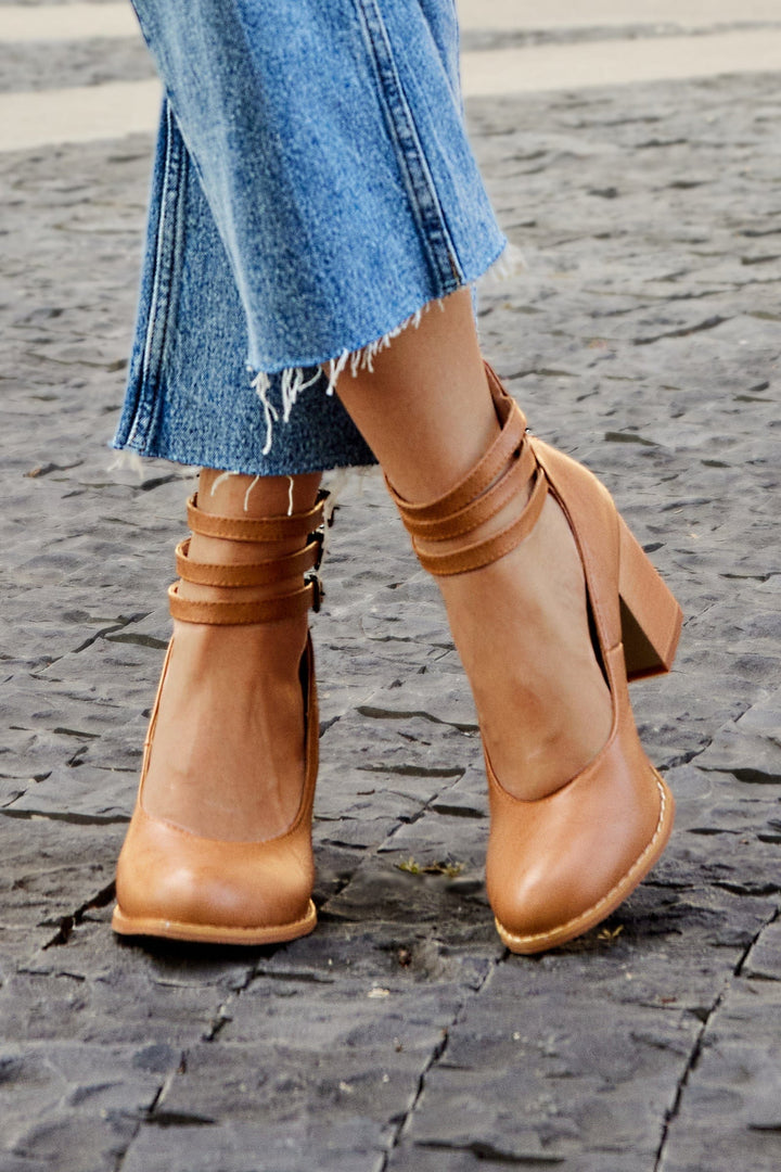 Women's Heels | Elegant Ankle Strap | Summer - Brown