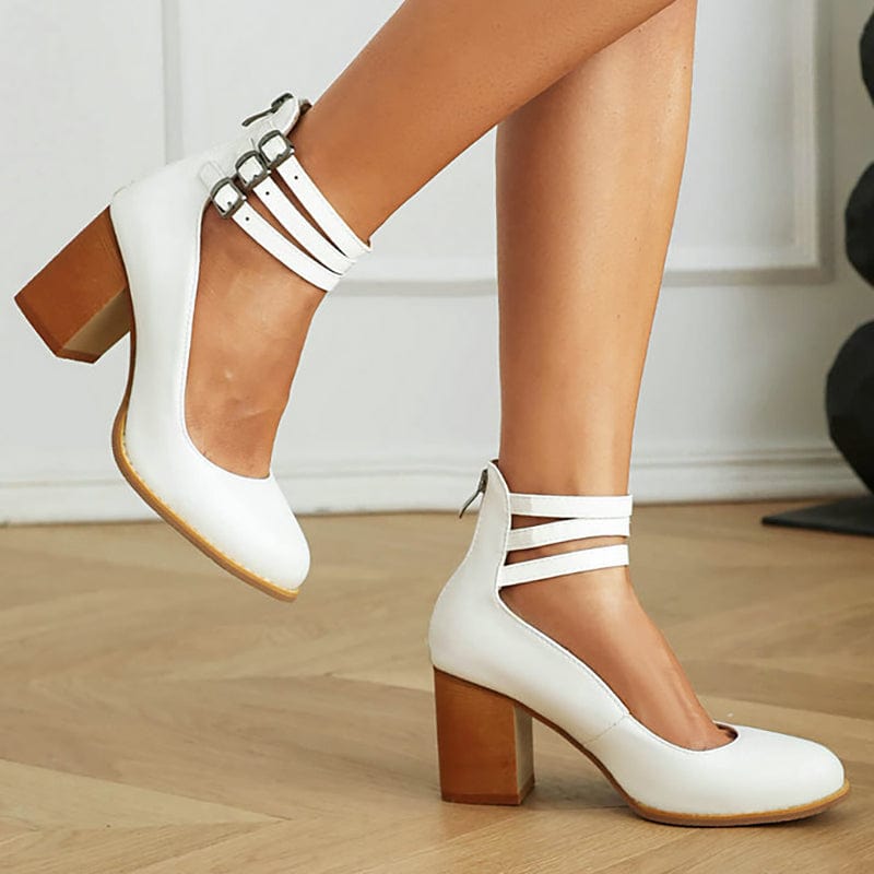Women's Heels | Elegant Ankle Strap | Summer - White