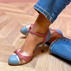 Women's Heels | Elegant Mid-Heel | Ankle Strap | Summer - Light Blue