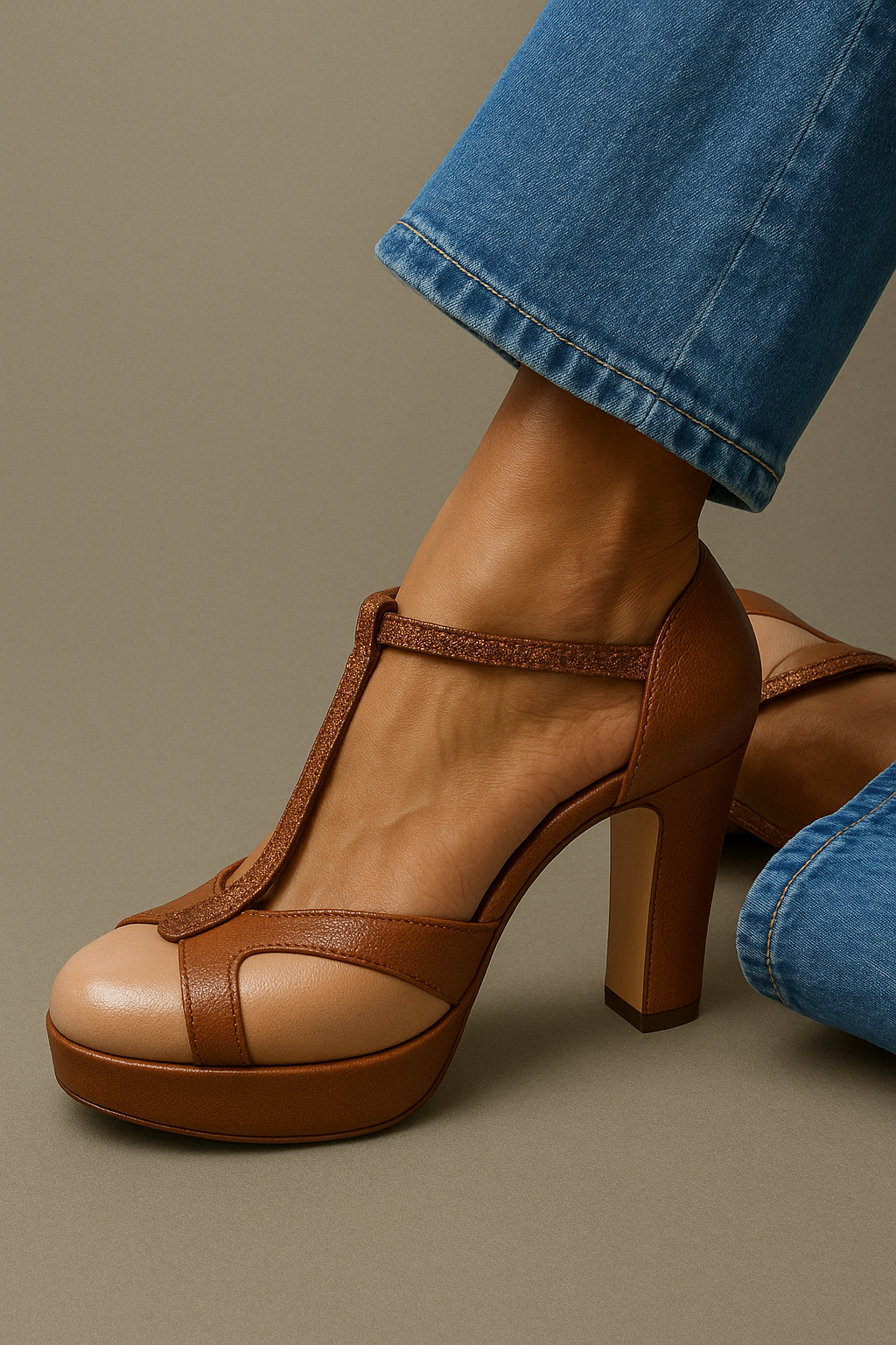 Women's Heels | Platform T-Bar Block | Summer