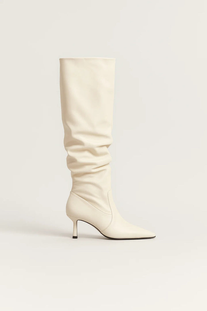 Women's High Heel Boots | Knee-High | Autumn - Cream