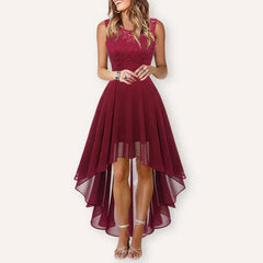 Women's High-Low Midi Dress - Elegant Wedding Guest Style | Spring