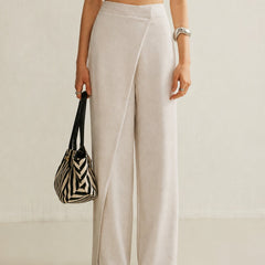 Women's High-Waist Asymmetric Wrap Wide Leg Pants - Tailored | Spring