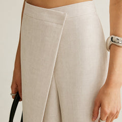 Women's High-Waist Asymmetric Wrap Wide Leg Pants - Tailored | Spring