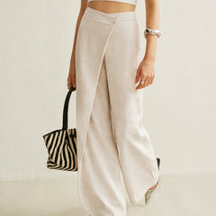 Women's High-Waist Asymmetric Wrap Wide Leg Pants - Tailored | Spring
