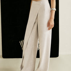Women's High-Waist Asymmetric Wrap Wide Leg Pants - Tailored | Spring