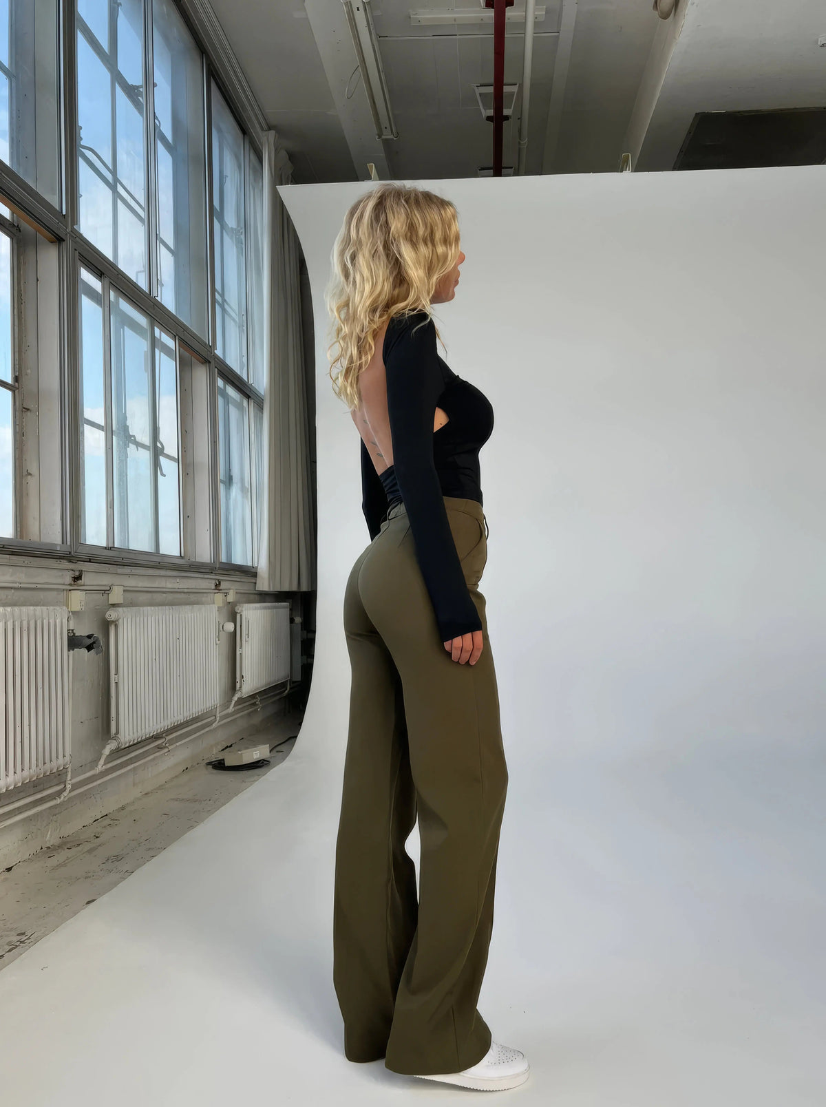 Women's High-Waist Chic Pants | Tailored | Autumn - Green