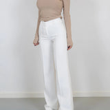 Women's High-Waist Chic Pants | Tailored | Autumn - White