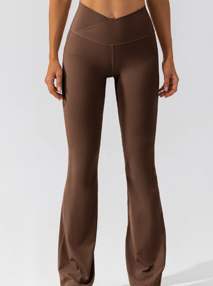 Women's High-Waist Flared Leggings | Crossover | Autumn