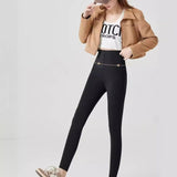 Women's High Waist Leggings | Seamless | Spring - Black