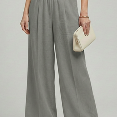 Women's High-Waist Palazzo Pants - Elegant Wide-Leg Style | Spring - Grey