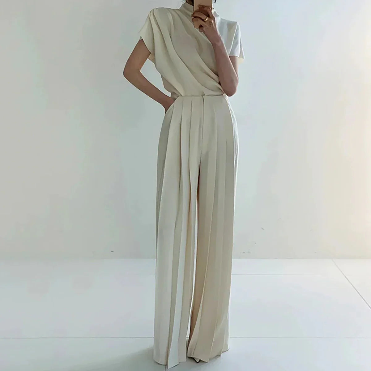Women's High-Waist Pleated Pants | Elegant | Autumn