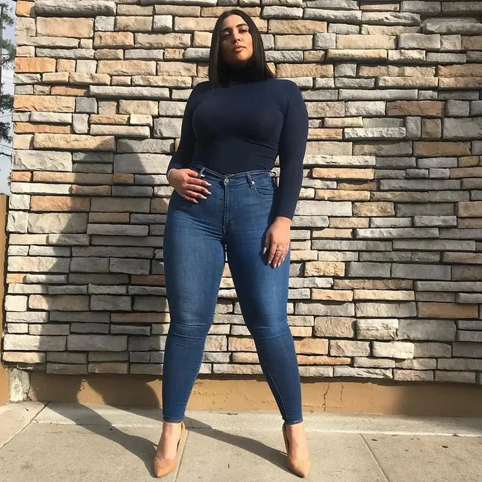 Women's High-Waist Skinny Jeans - Stretch Denim | Fall