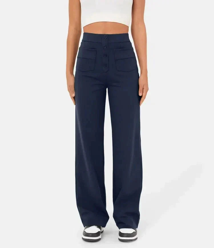 Women's High-Waist Stretch Pants | Elastic Comfort | Autumn