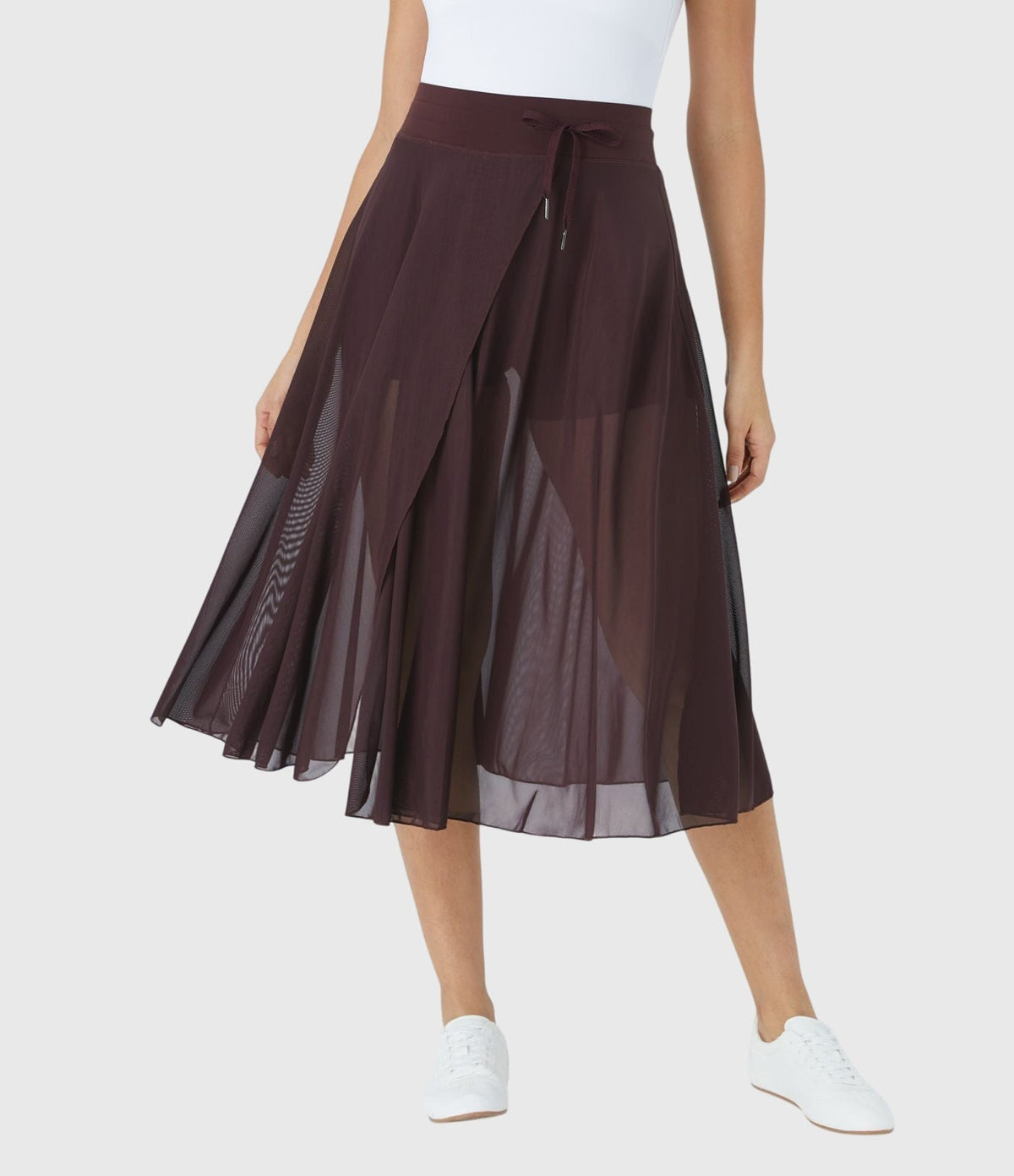 Women's High-Waisted A-Line Skirt - Elegant Everyday Wear | Spring - Coffee