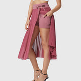 Women's High-Waisted A-Line Skirt - Elegant Everyday Wear | Spring - Pink