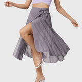 Women's High-Waisted A-Line Skirt - Elegant Everyday Wear | Spring - Purple