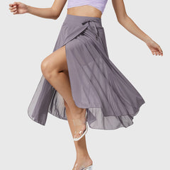 Women's High-Waisted A-Line Skirt - Elegant Everyday Wear | Spring - Purple