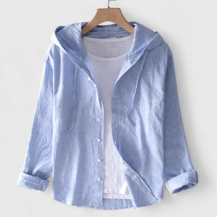 Women's Hooded Blouse - Relaxed Fit | Spring - Blue
