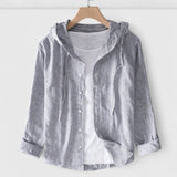 Women's Hooded Blouse - Relaxed Fit | Spring - Grey