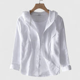 Women's Hooded Blouse - Relaxed Fit | Spring - White