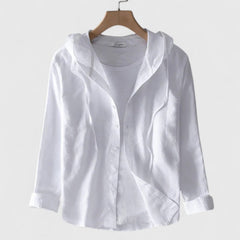 Women's Hooded Blouse - Relaxed Fit | Spring - White