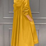 Women's Hooded Waterproof Long Trench Coat - Relaxed A-Line | Spring - Yellow
