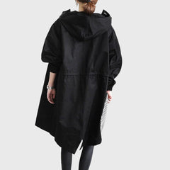 Women's Hooded Waterproof Trench Coat - Relaxed Knee-Length | Autumn
