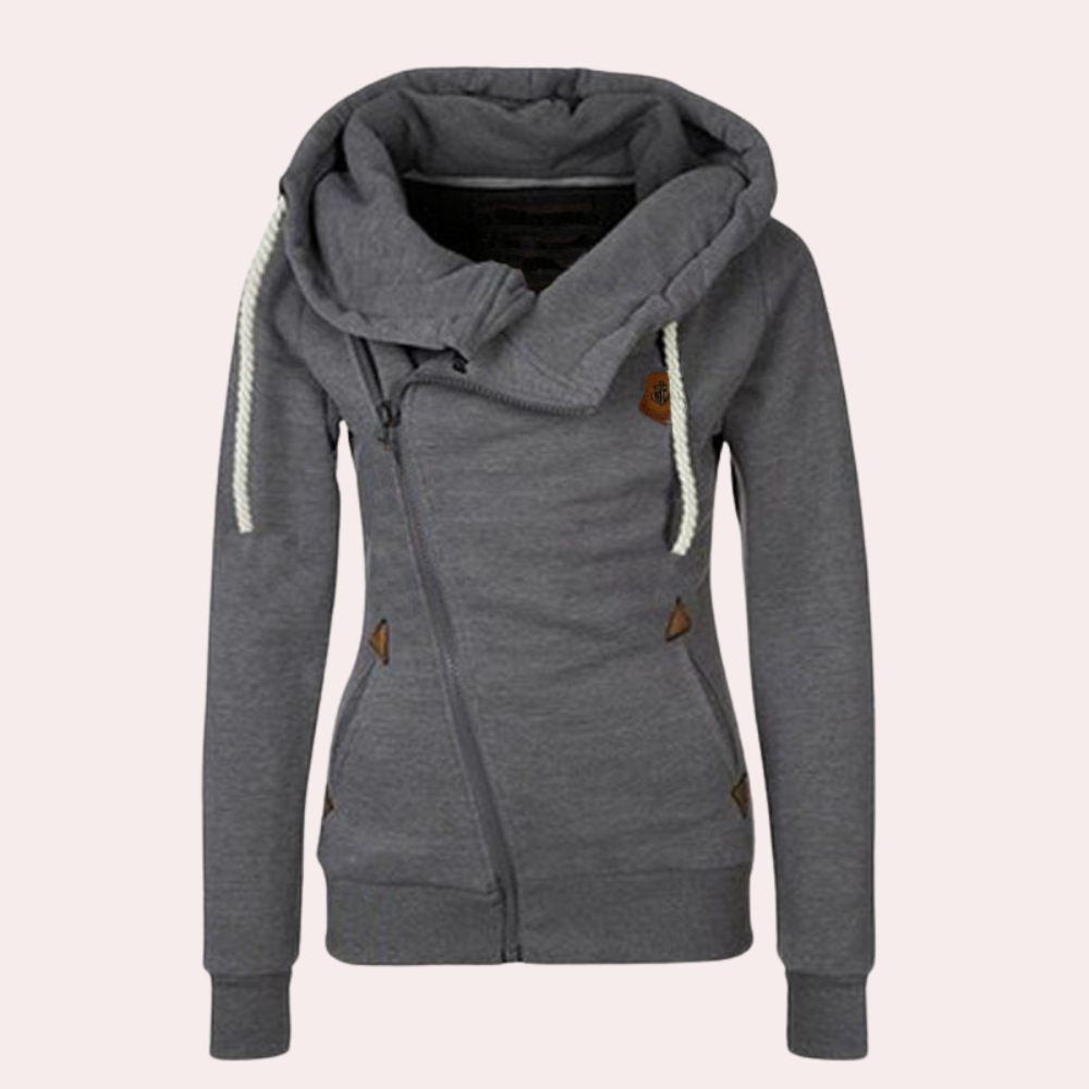 Women's Hoodie | Cross Collar Design | Winter - Gray