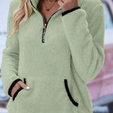 Women's Hoodie | Half-Zip | Winter - Sage