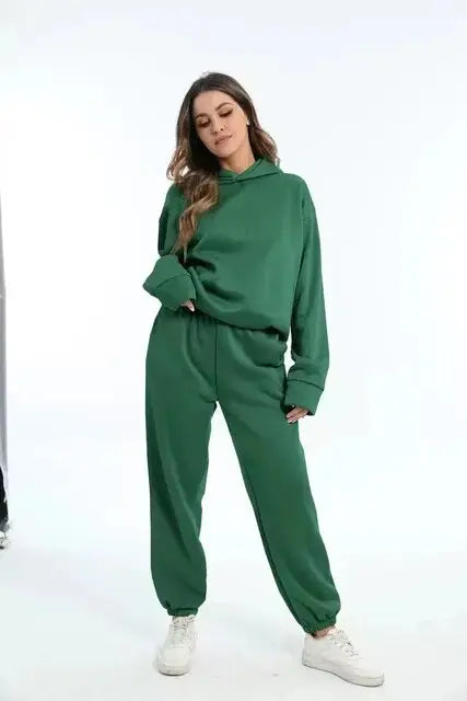 Women's Hoodie & Joggers Set | Comfort Wear | Autumn - Dark Green
