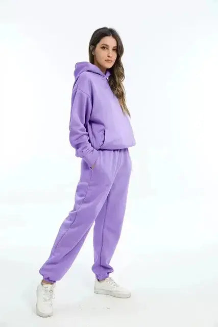 Women's Hoodie & Joggers Set | Comfort Wear | Autumn - Purple
