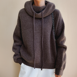 Women's Hoodie | Oversized Fit | Ribbed Edges | Winter - Gray