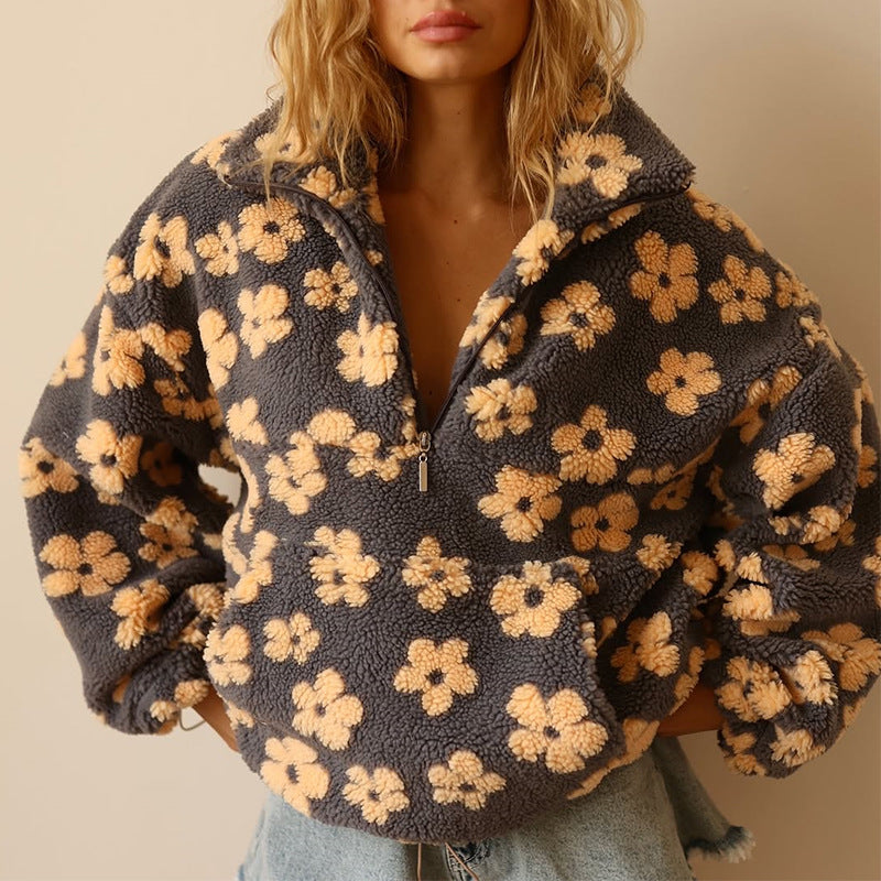 Women's Hoodie | Oversized Zip Detail | Winter - Yellow