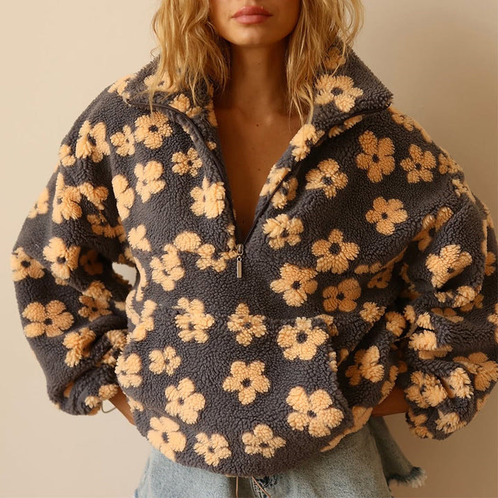 Women's Hoodie | Oversized Zip Detail | Winter - Yellow