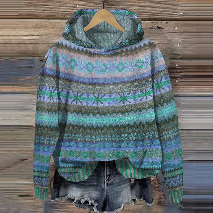 Women's Hoodie | Patterned | Winter - Blue